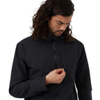 tentree Nimbus Waterproof Rain Jacket for Men Transfer - ten Meteorite Black - Front On Model