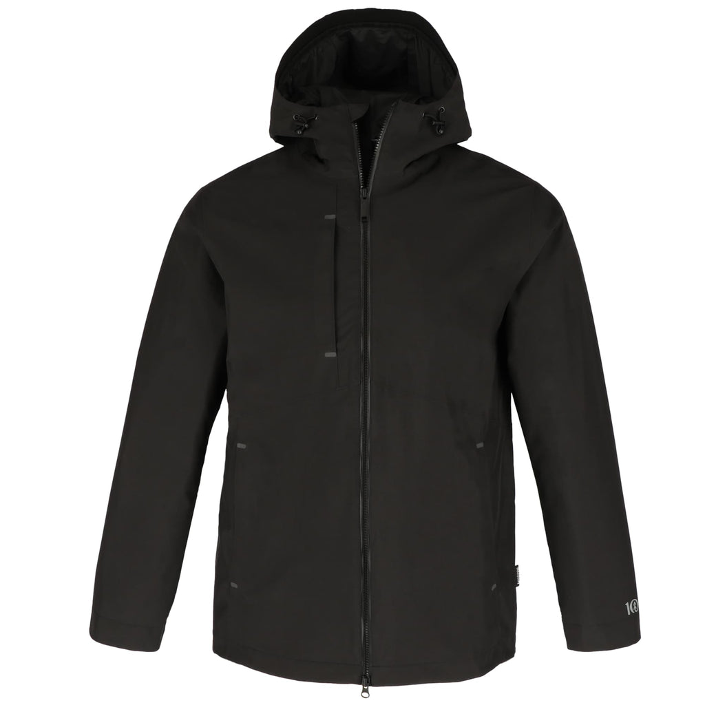 tentree Nimbus Waterproof Rain Jacket for Men Transfer - ten Meteorite Black - Front