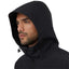 tentree Nimbus Waterproof Rain Jacket for Men Transfer - ten Meteorite Black - Left Angle On Model
