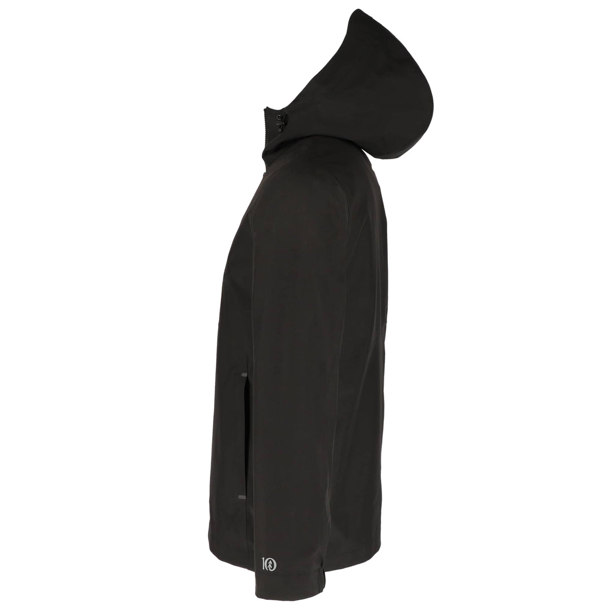 tentree Nimbus Waterproof Rain Jacket for Men Transfer - ten Meteorite Black - Left Side