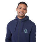 Tentree Organic Cotton Full Zip Hoodie for Men Embroidery - ten Dress Blue - Front On Model 2