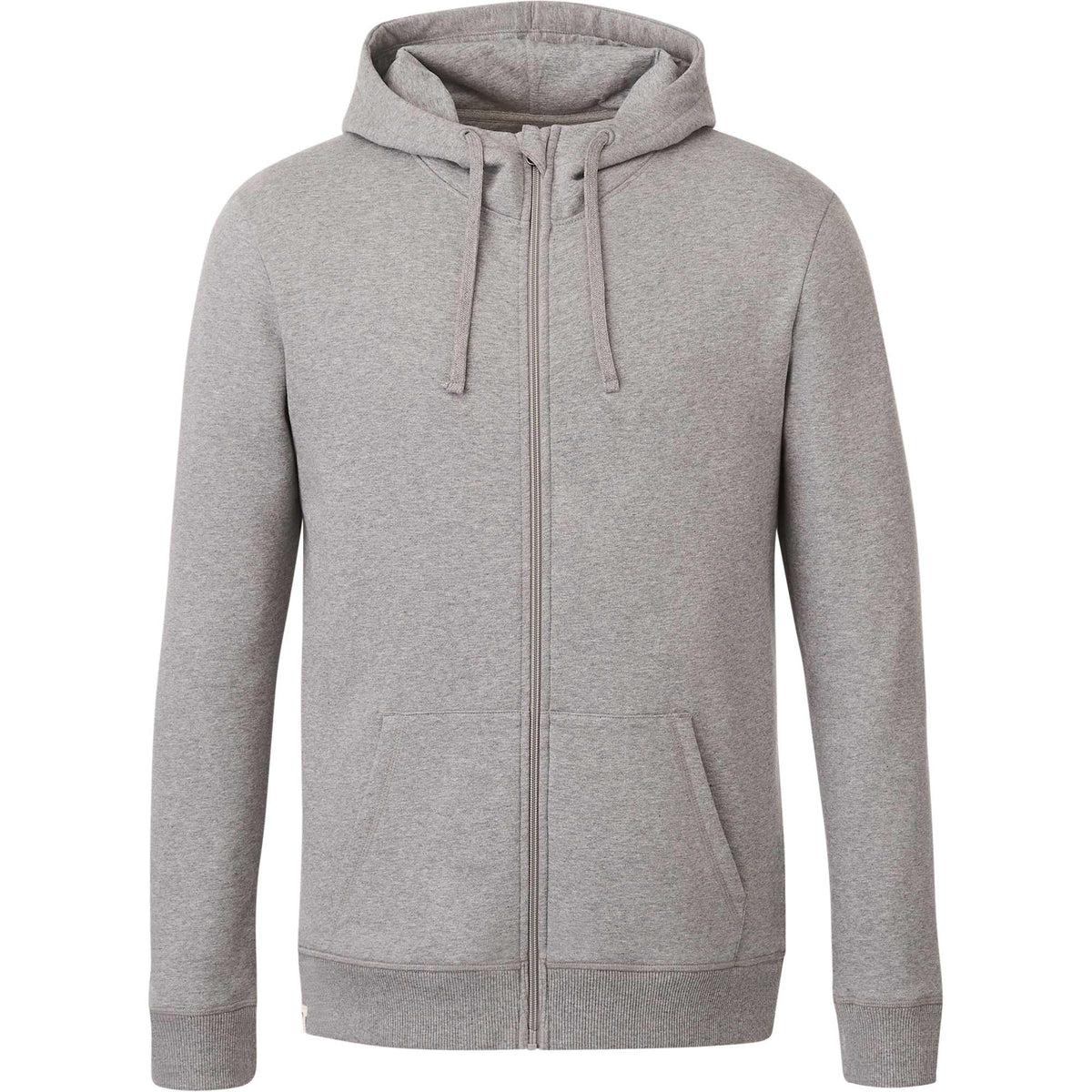Tentree Organic Cotton Full Zip Hoodie for Men Embroidery - ten Heather Grey - Front