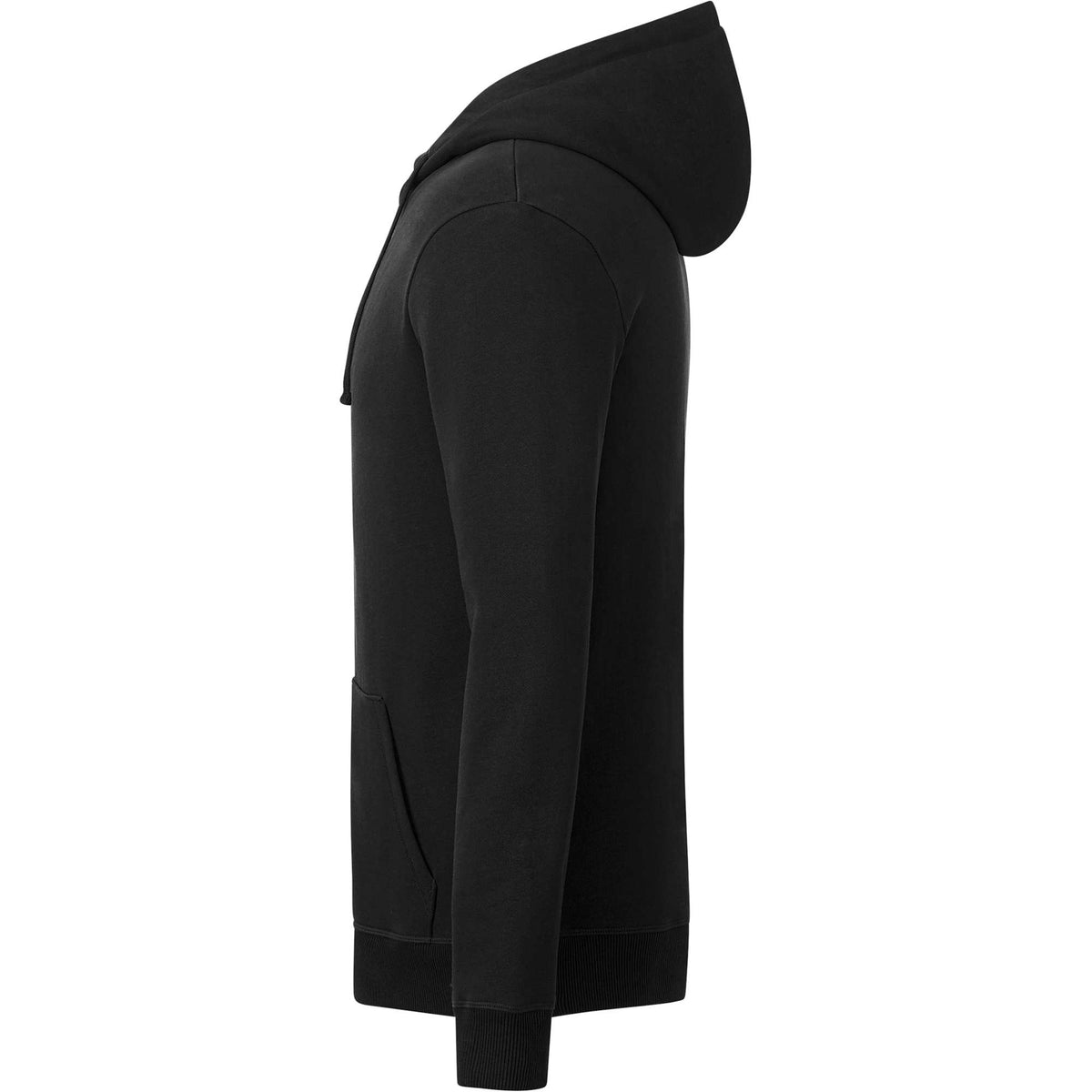 Tentree Organic Cotton Full Zip Hoodie for Men Embroidery - ten Meteorite Black - Left Side