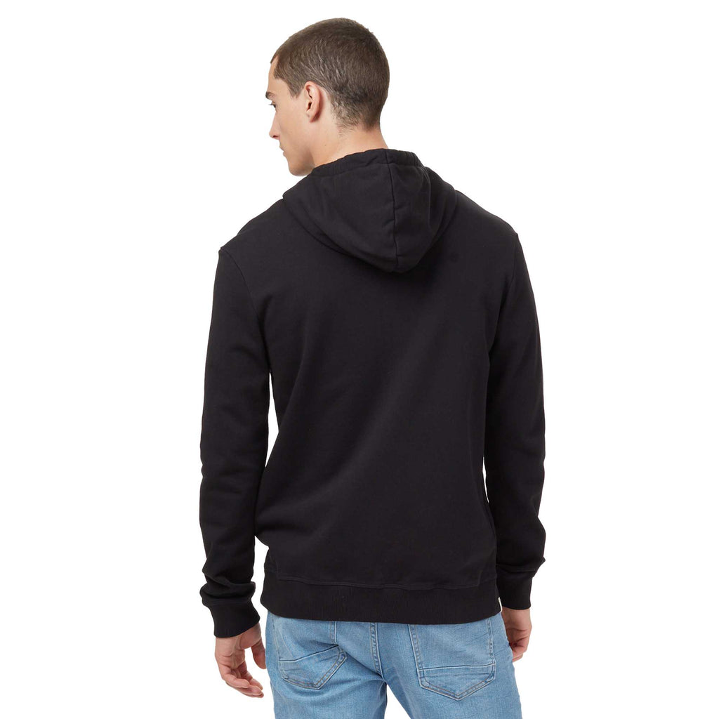 Tentree Organic Cotton Full Zip Hoodie for Men Embroidery - ten Meteorite Black - On Model Back