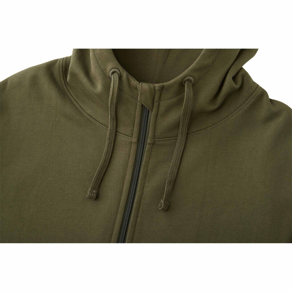 Tentree Organic Cotton Full Zip Hoodie for Men Embroidery - ten Olive Night Green - Detail 2