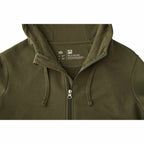 Tentree Organic Cotton Full Zip Hoodie for Men Embroidery - ten Olive Night Green - Detail