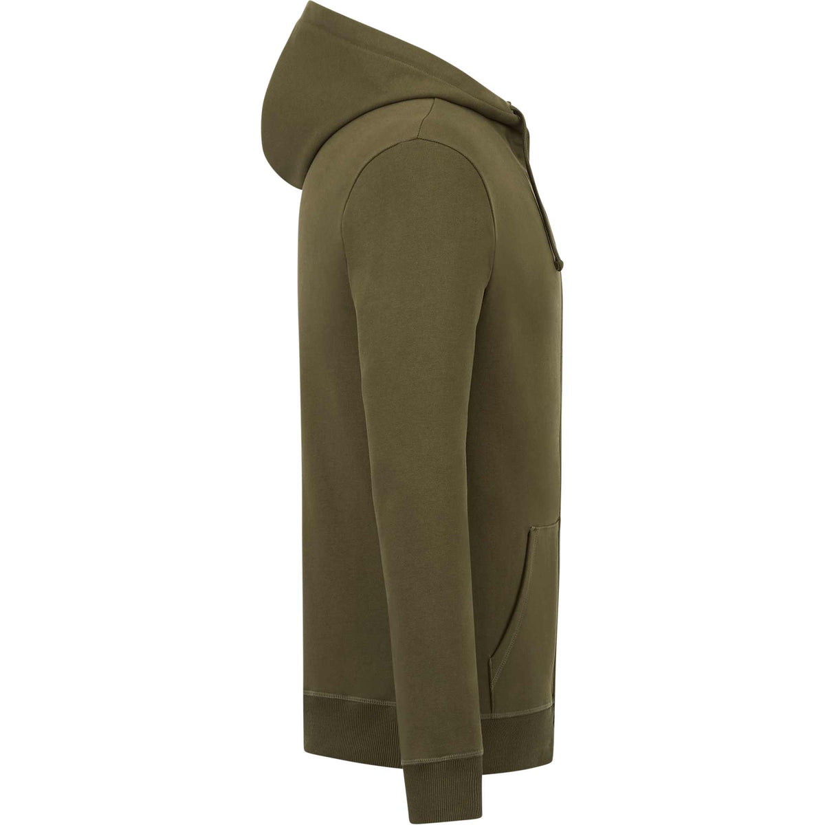 Tentree Organic Cotton Full Zip Hoodie for Men Embroidery - ten Olive Night Green - Right Side