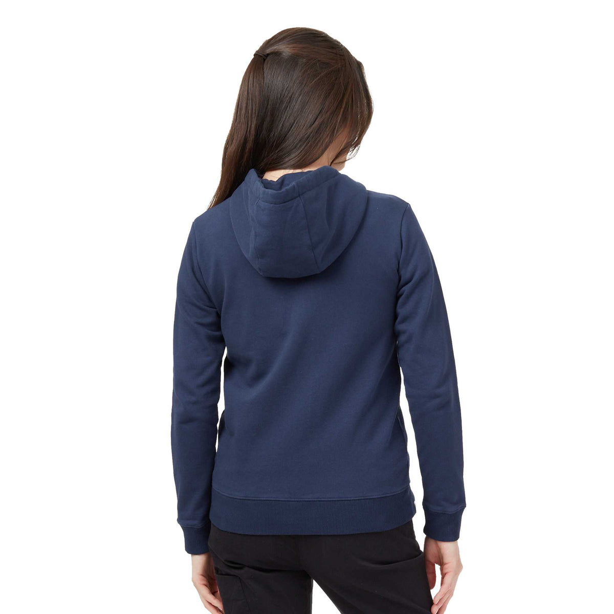 Tentree Organic Cotton Full Zip Hoodie for Women Embroidery - ten Dress Blue - On Model Back