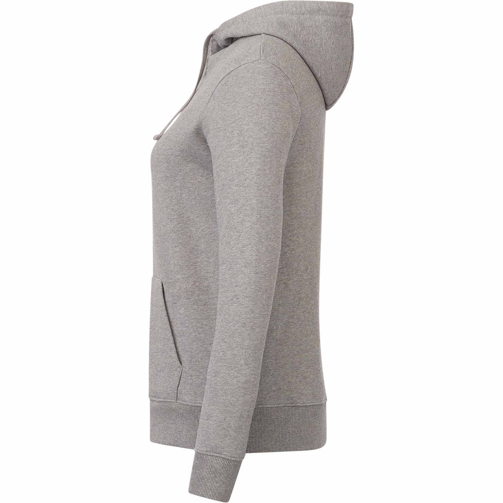 Tentree Organic Cotton Full Zip Hoodie for Women Embroidery - ten Heather Grey - Left Side