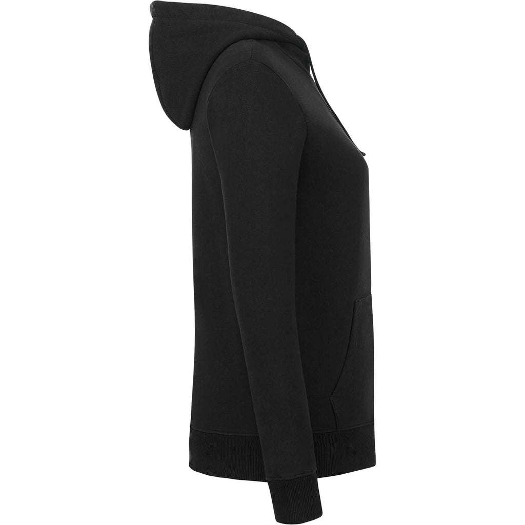 Tentree Organic Cotton Full Zip Hoodie for Women Embroidery - ten Meteorite Black - Right Side