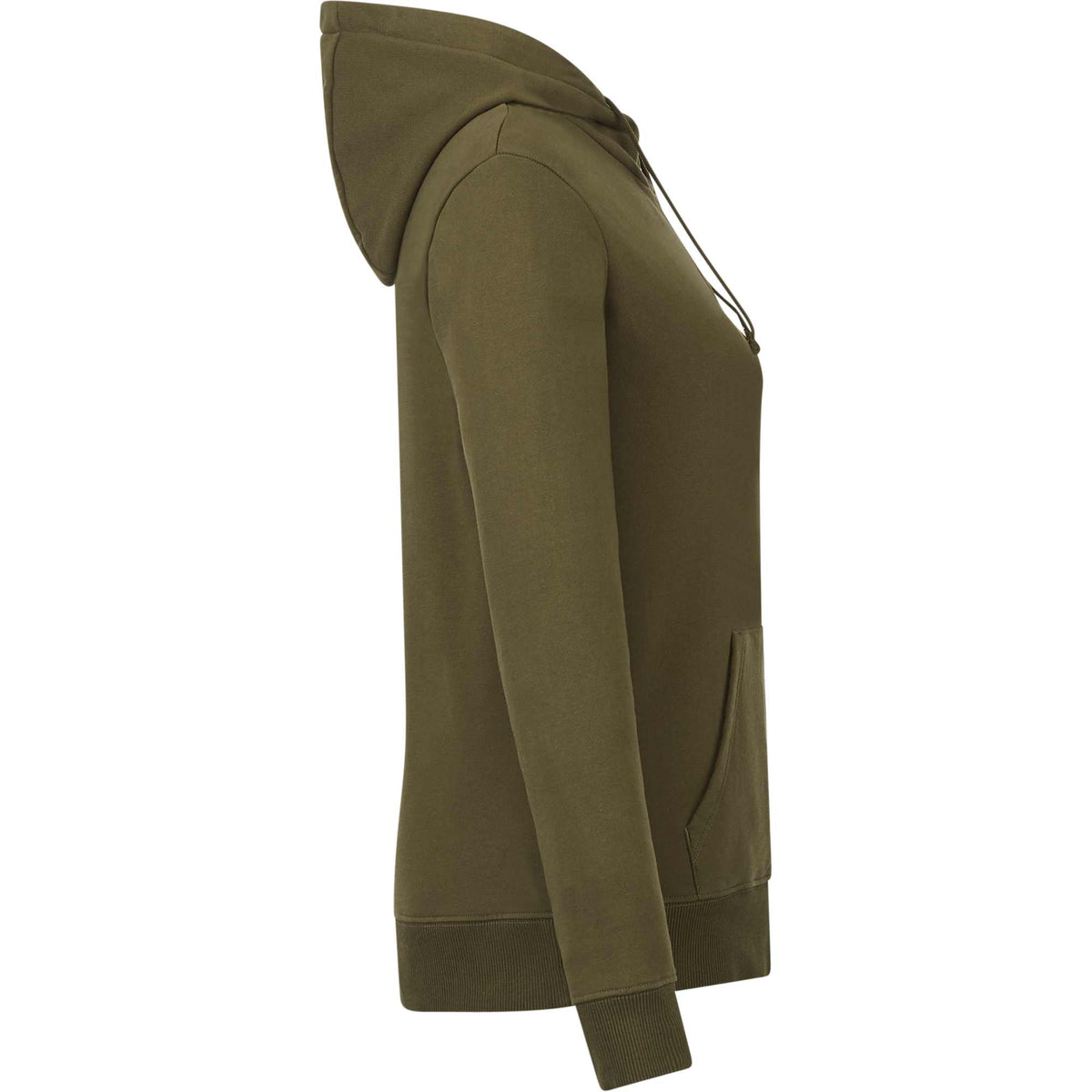 Tentree Organic Cotton Full Zip Hoodie for Women Embroidery - ten Olive Night Green - Right Side