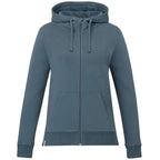 Tentree Organic Cotton Full Zip Hoodie for Women Embroidery - ten Vintage Blue - Front