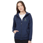 Tentree Organic Cotton Full Zip Hoodie for Women Transfer - ten Dress Blue - On Model Front