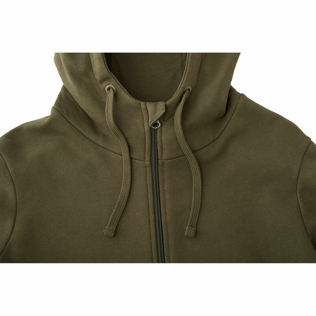 Tentree Organic Cotton Full Zip Hoodie for Women Transfer - ten Olive Night Green - Detail