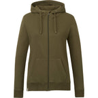 Tentree Organic Cotton Full Zip Hoodie for Women Transfer - ten Olive Night Green - Front