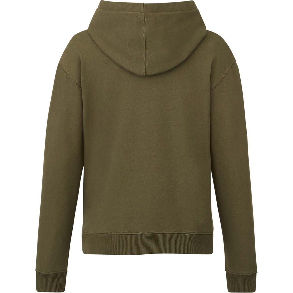 Tentree Organic Cotton Pullover Hoodie for Women Embroidery - ten Olive Night Green - Back