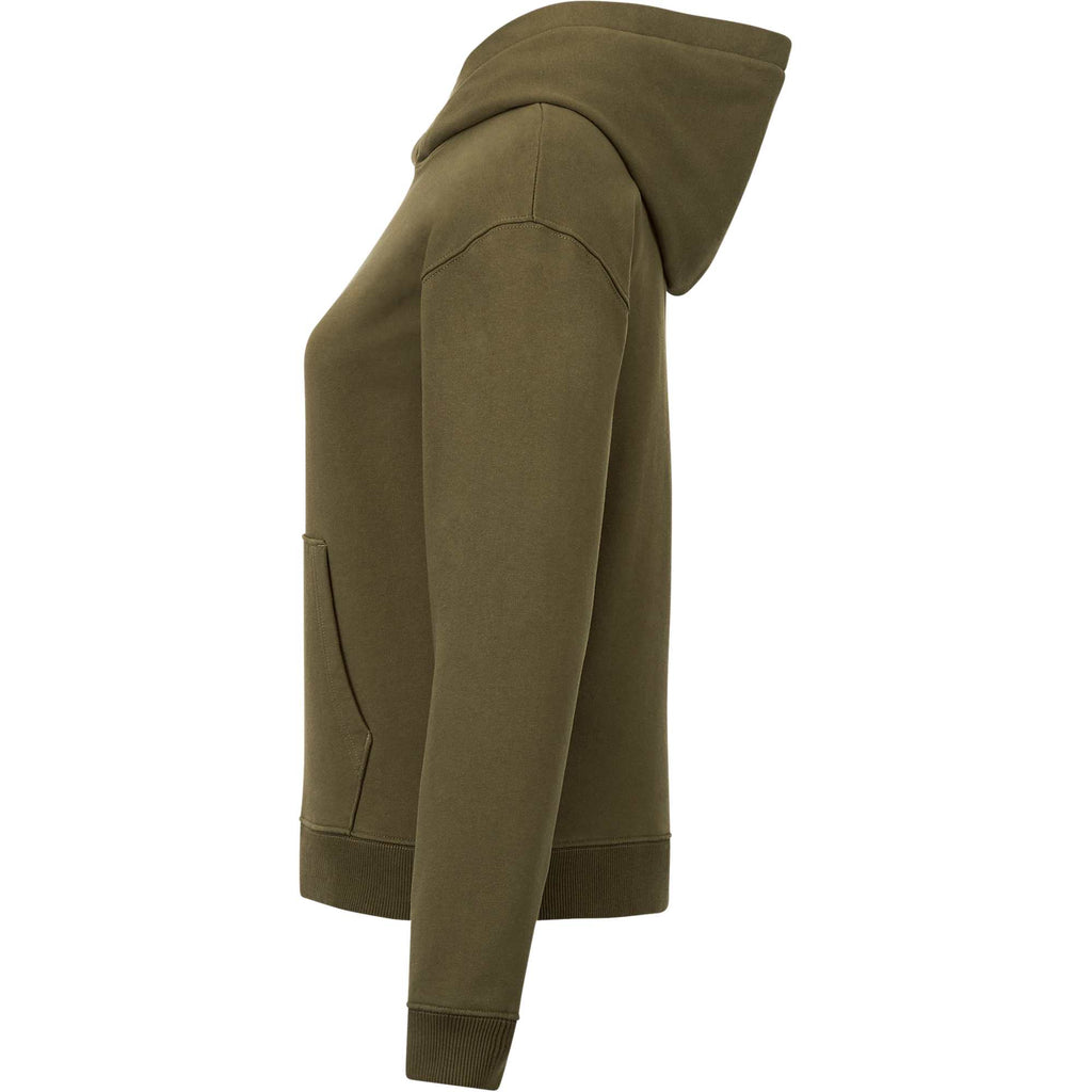 Tentree Organic Cotton Pullover Hoodie for Women Embroidery - ten Olive Night Green - Left Side