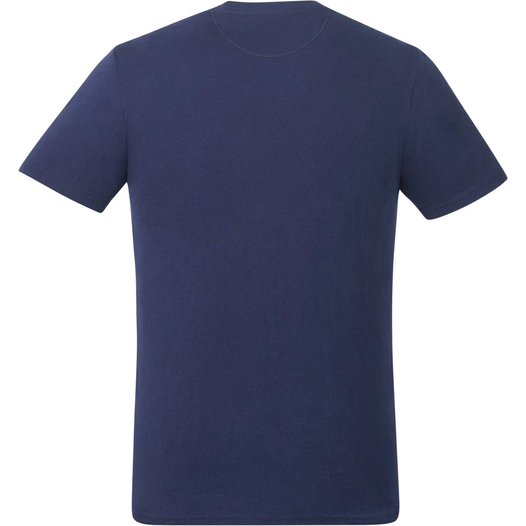 tentree Short Sleeve Tee in Fairtrade Organic Cotton for Men Embroidery - ten Dress Blue - Back
