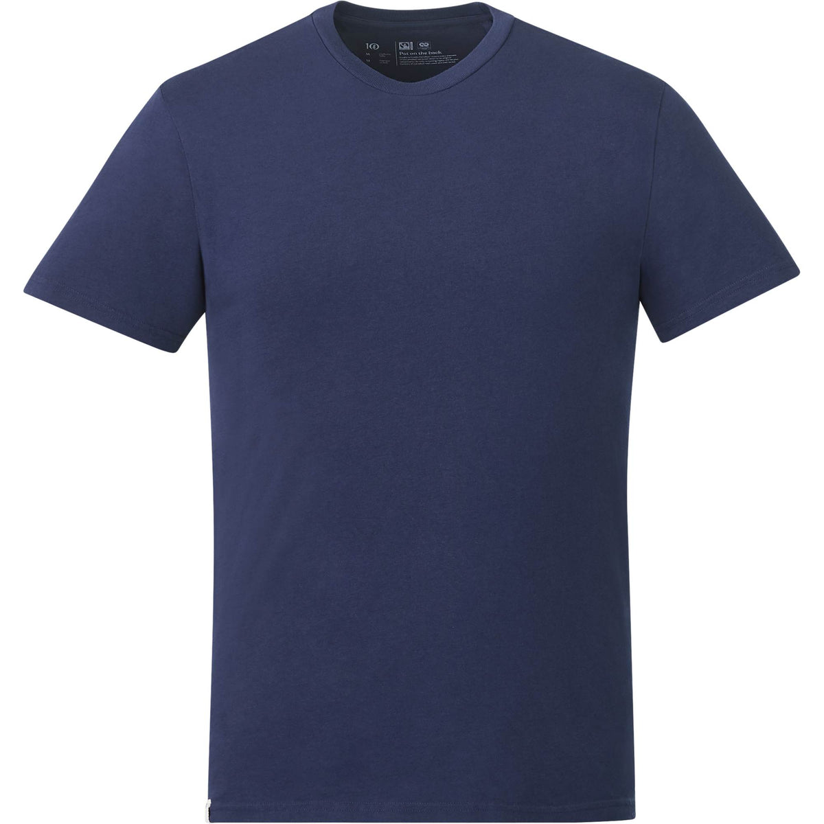 tentree Short Sleeve Tee in Fairtrade Organic Cotton for Men Embroidery - ten Dress Blue - Front