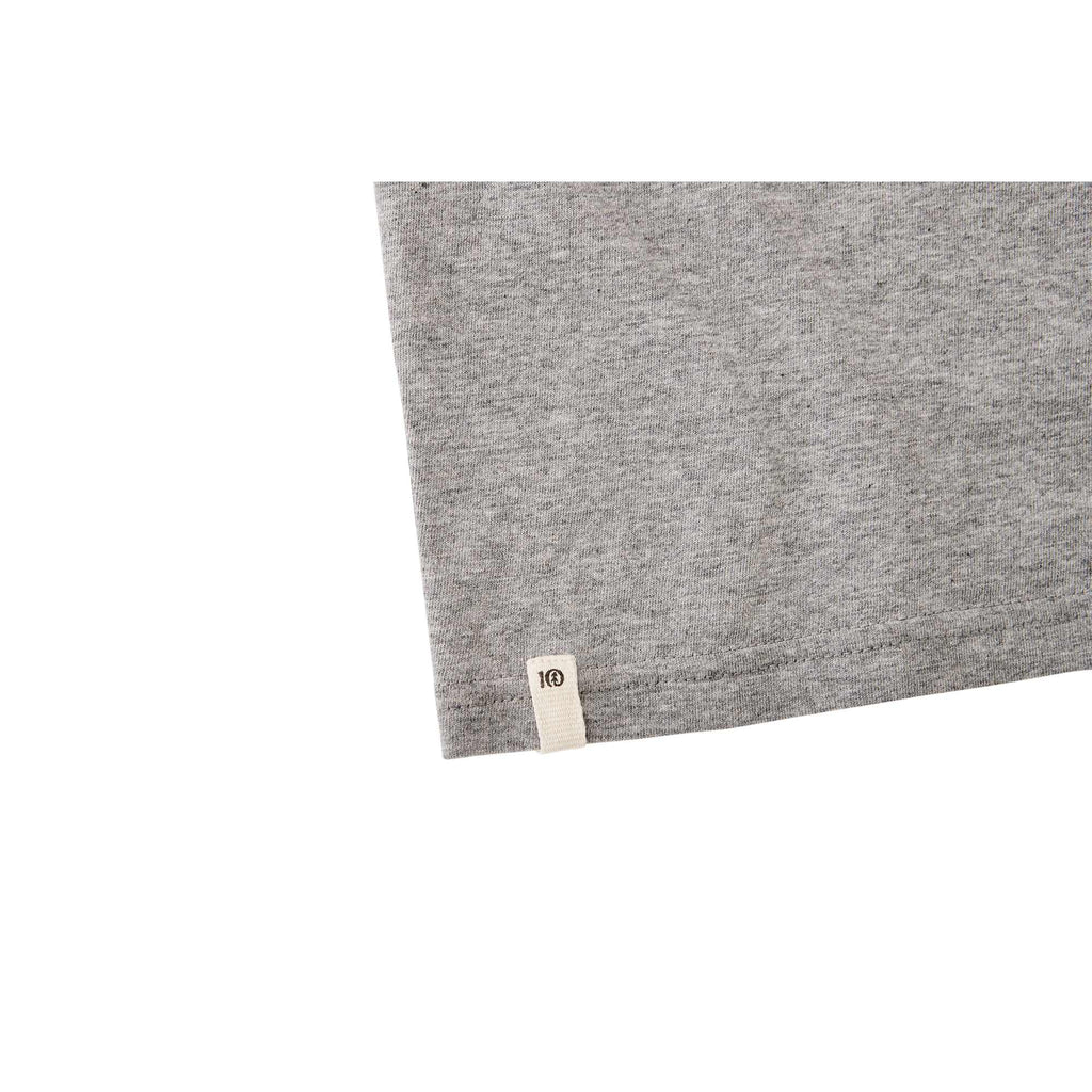 tentree Short Sleeve Tee in Fairtrade Organic Cotton for Men Embroidery - ten Heather Grey - Detail