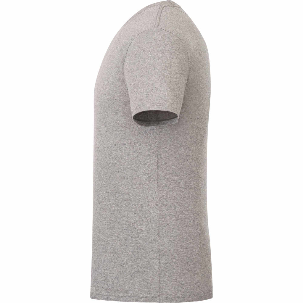 tentree Short Sleeve Tee in Fairtrade Organic Cotton for Men Embroidery - ten Heather Grey - Left Side