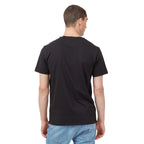 tentree Short Sleeve Tee in Fairtrade Organic Cotton for Men Embroidery - ten Meteorite Black - On Model Back