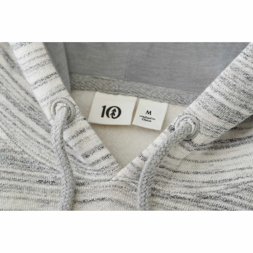 Tentree Space Dye Fleece Hoodie for Men Embroidery - ten Hi Rise Grey Space Dye - Detail 2