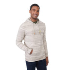 Tentree Space Dye Fleece Hoodie for Men Embroidery - ten Hi Rise Grey Space Dye - Right Angle On Model 2