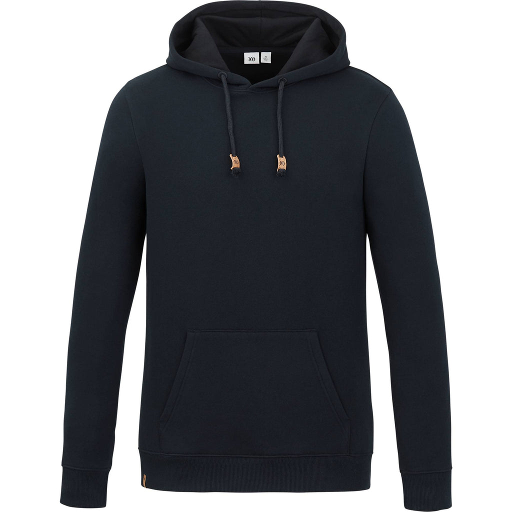 Tentree Space Dye Fleece Hoodie for Men Embroidery - ten Meteorite Black - Front