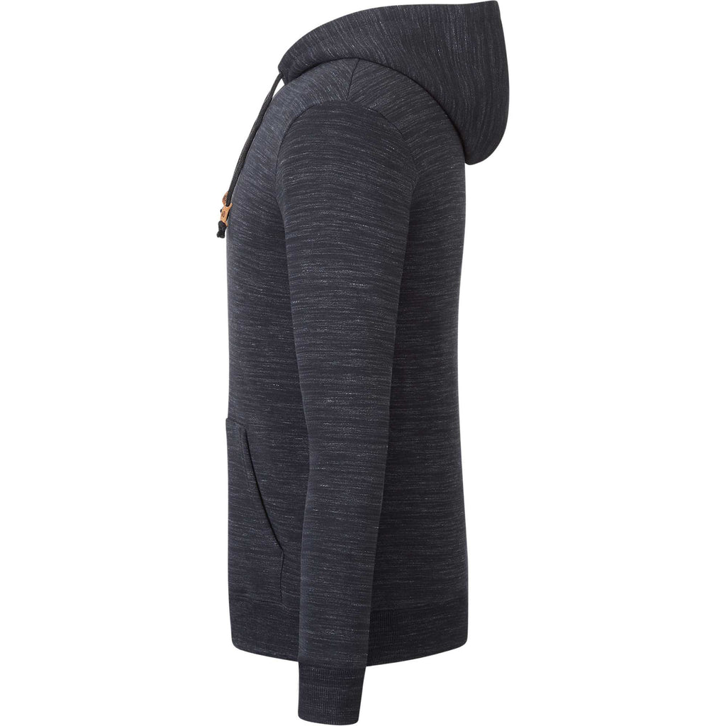 Tentree Space Dye Fleece Hoodie for Men Embroidery - ten Meteorite Black Space Dye - Left Side