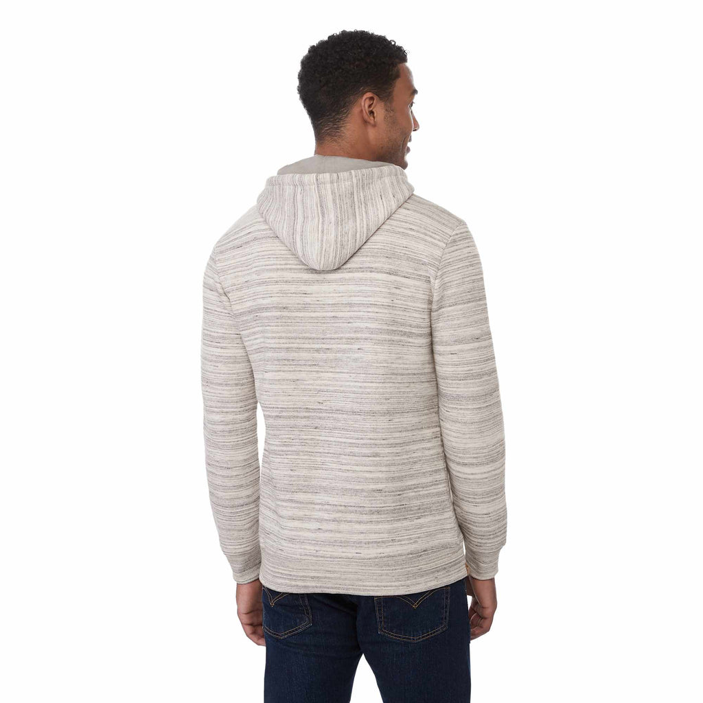 Tentree Space Dye Fleece Hoodie for Men Transfer - ten Hi Rise Grey Space Dye - Back On Model