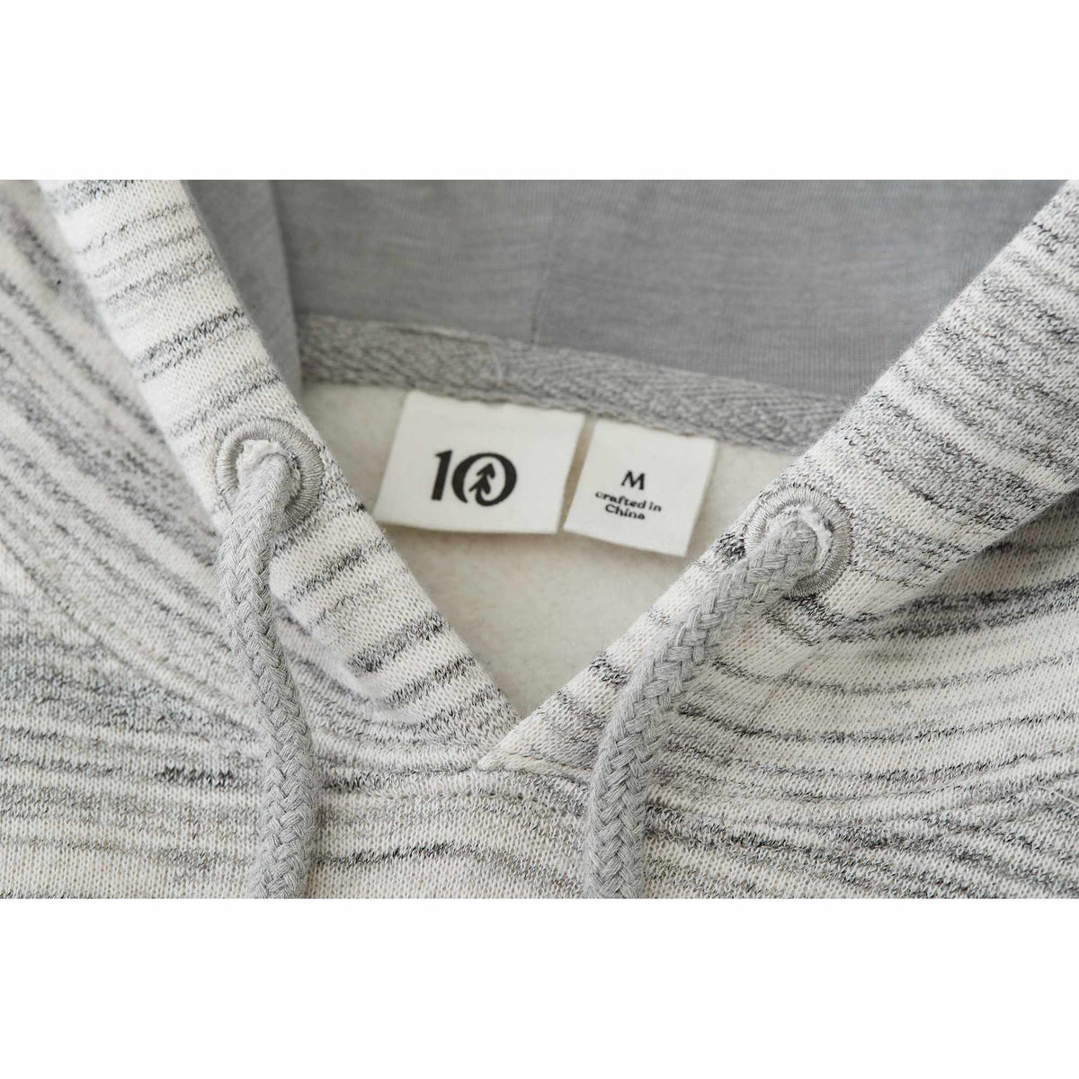 Tentree Space Dye Fleece Hoodie for Men Transfer - ten Hi Rise Grey Space Dye - Detail 2