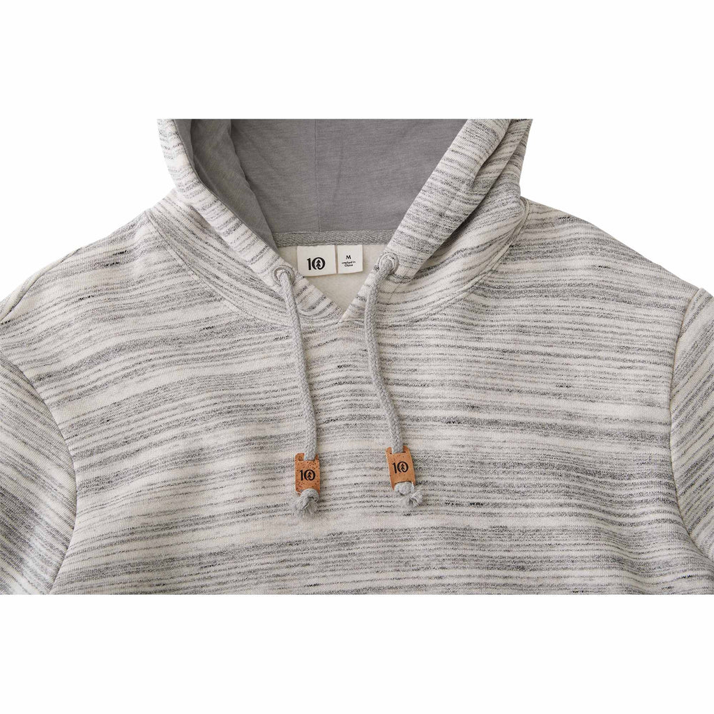 Tentree Space Dye Fleece Hoodie for Men Transfer - ten Hi Rise Grey Space Dye - Detail