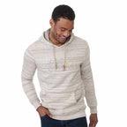 Tentree Space Dye Fleece Hoodie for Men Transfer - ten Hi Rise Grey Space Dye - Front On Model 2
