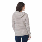 Tentree Space Dye Full Zip Fleece Hoodie for Women Transfer - ten Hi Rise Grey Space Dye - Back On Model