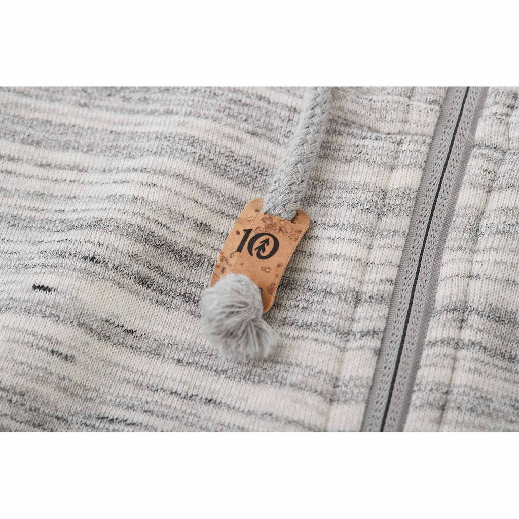 Tentree Space Dye Full Zip Fleece Hoodie for Women Transfer - ten Hi Rise Grey Space Dye - Detail 3
