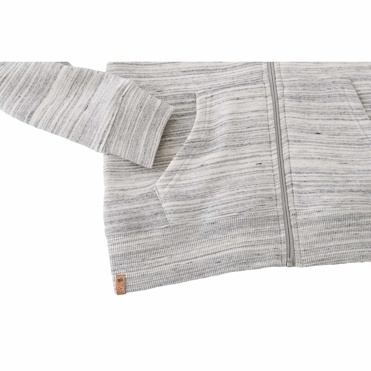 Tentree Space Dye Full Zip Fleece Hoodie for Women Transfer - ten Hi Rise Grey Space Dye - Detail 5