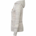 Tentree Space Dye Full Zip Fleece Hoodie for Women Transfer - ten Hi Rise Grey Space Dye - Left Side