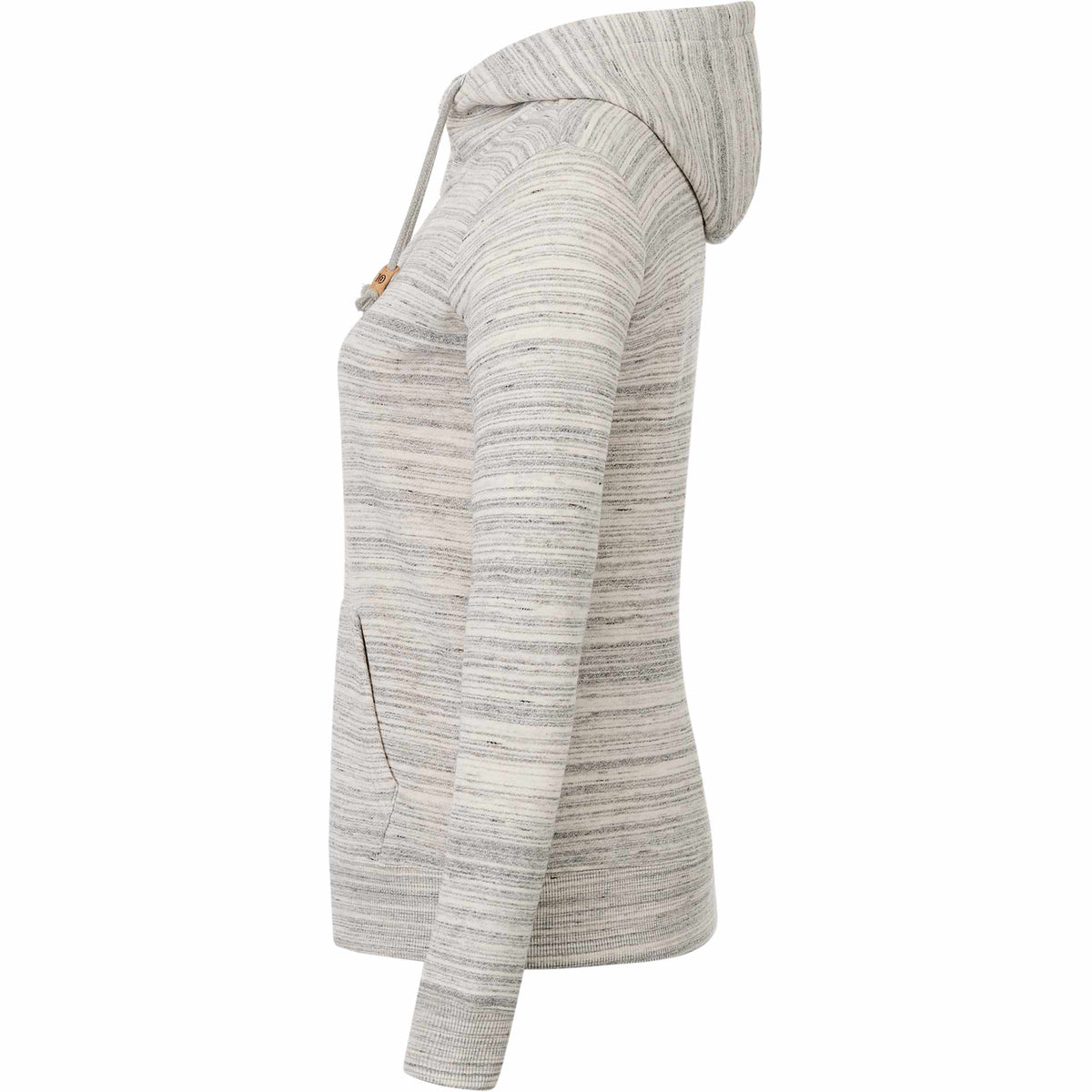 Tentree Space Dye Full Zip Fleece Hoodie for Women Transfer - ten Hi Rise Grey Space Dye - Left Side