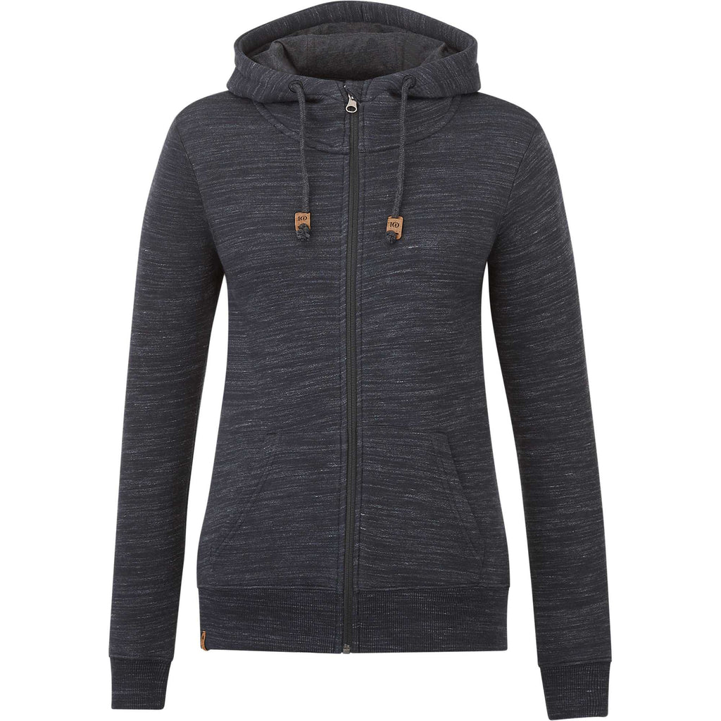 Tentree Space Dye Full Zip Fleece Hoodie for Women Transfer - ten Meteorite Black Space Dye - Front