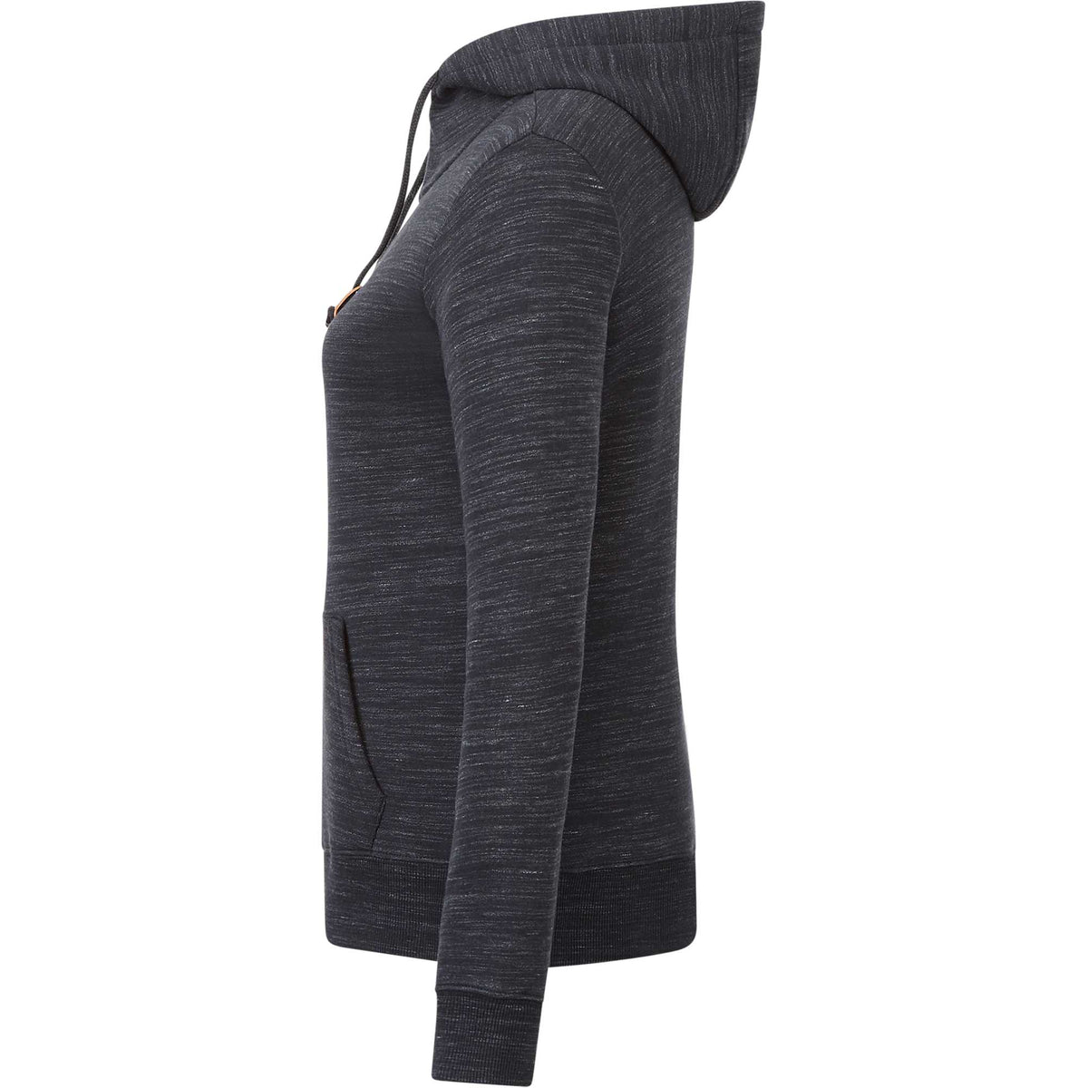 Tentree Space Dye Full Zip Fleece Hoodie for Women Transfer - ten Meteorite Black Space Dye - Left Side