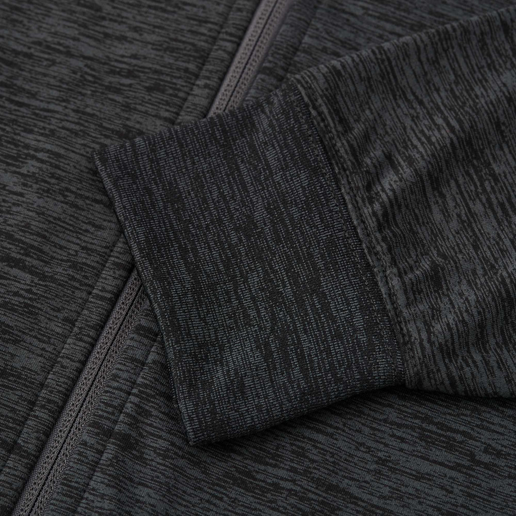 Tentree Stretch Knit Full Zip Hoodie for Men Embroidery - ten Granite Grey Space Dye - Detail Cuff