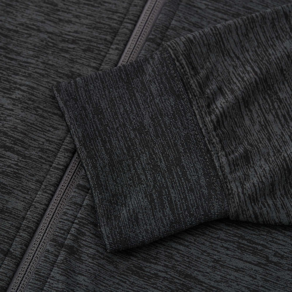 Tentree Stretch Knit Full Zip Hoodie for Men Embroidery - ten Granite Grey Space Dye - Detail Cuff