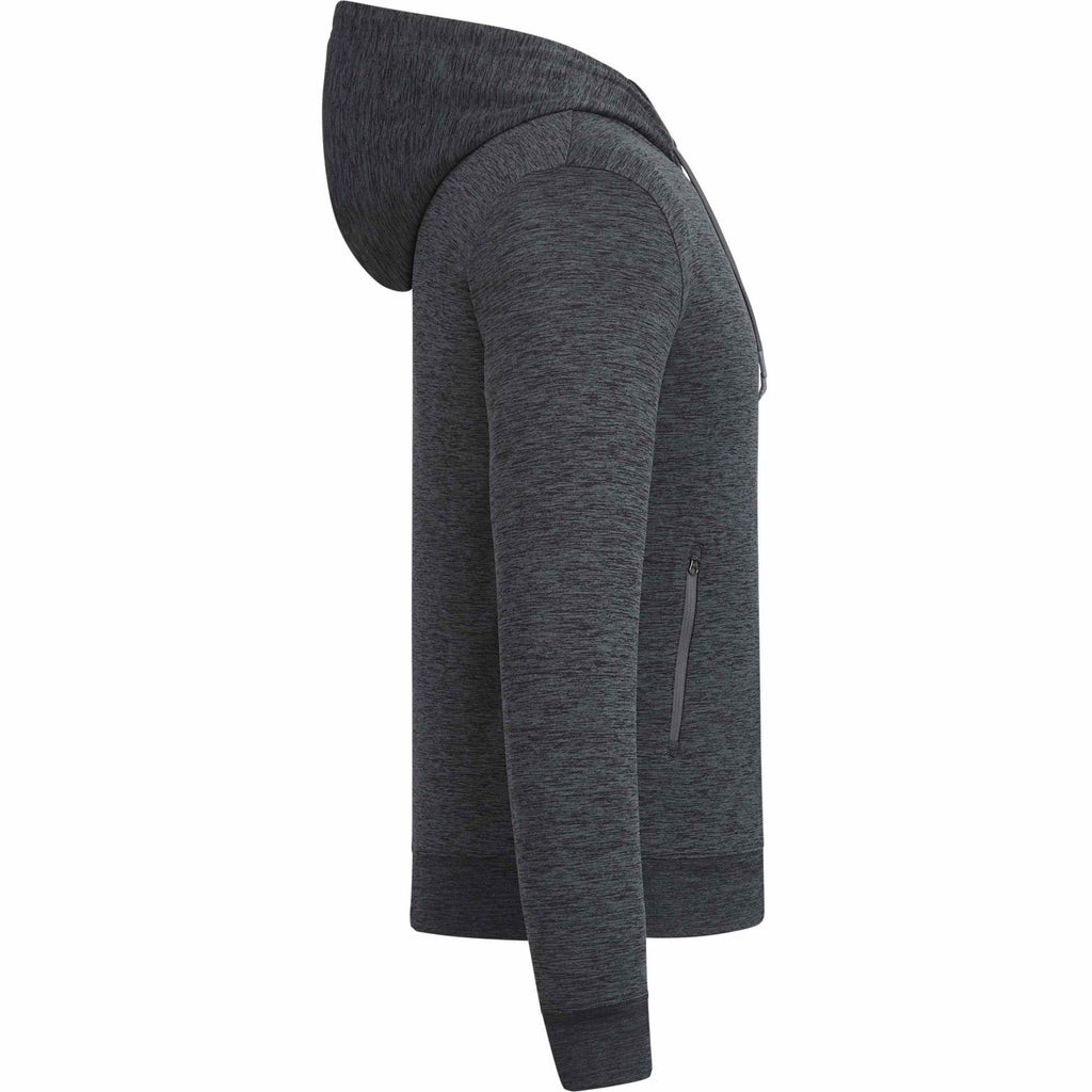 Tentree Stretch Knit Full Zip Hoodie for Men Embroidery - ten Granite Grey Space Dye - Right Side