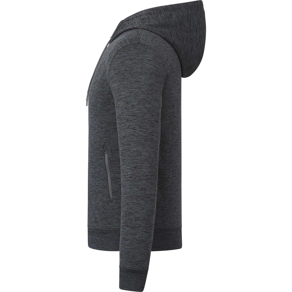 Tentree Stretch Knit Full Zip Hoodie for Men Transfer - ten Granite Grey Space Dye - Left Side