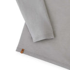tentree TreeBlend Henley with Long Sleeves for Men Embroidery - ten Hi Rise Grey Heather - Hem Detail
