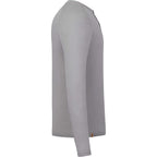 tentree TreeBlend Henley with Long Sleeves for Men Embroidery - ten Hi Rise Grey Heather - Right Side