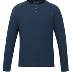 tentree TreeBlend Henley with Long Sleeves for Men Embroidery - ten Moonlit Ocean Heather - Front