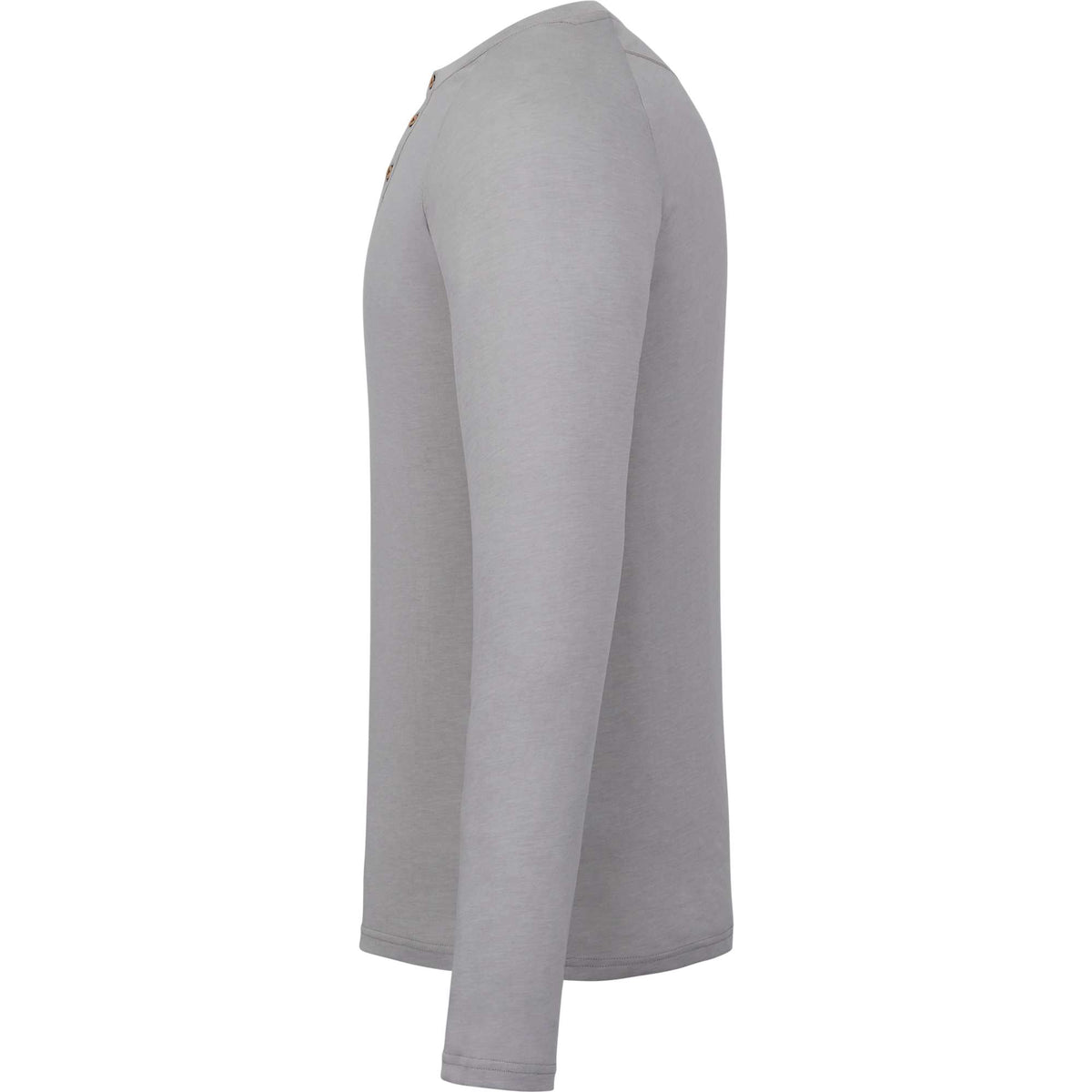 tentree TreeBlend Henley with Long Sleeves for Men Transfer - ten Hi Rise Grey Heather - Left Side
