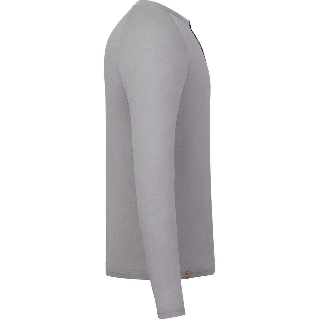 tentree TreeBlend Henley with Long Sleeves for Men Transfer - ten Hi Rise Grey Heather - Right Side